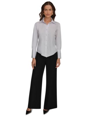 Petite Collared Button-Down Shirt