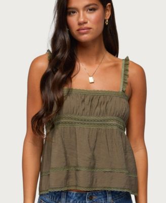 Women's Mable Lacey Straight Neck Tank Top