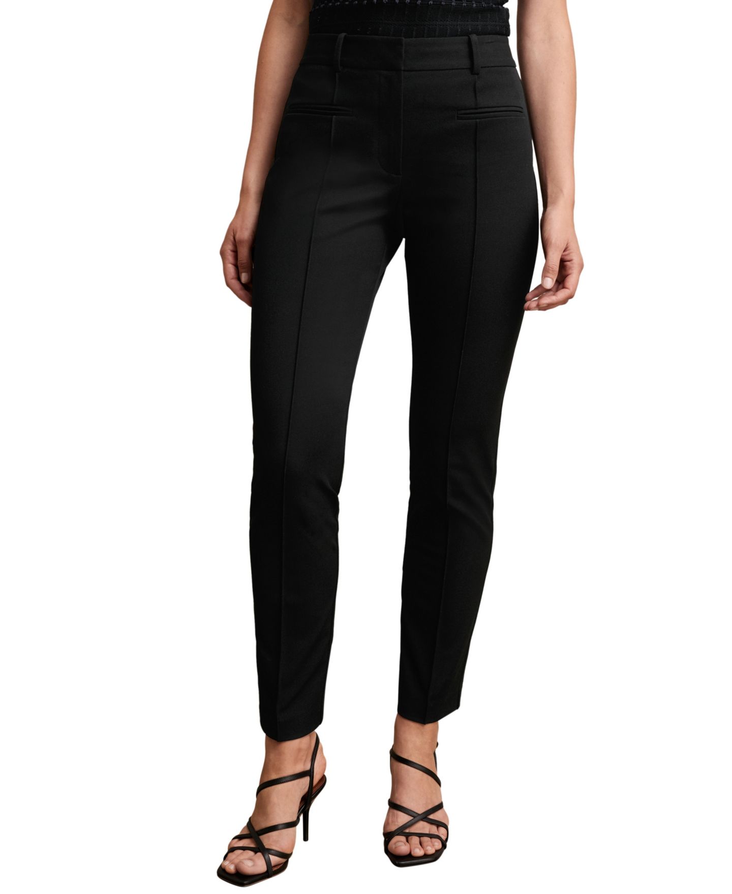 Женские брюки REISS Norla High Waisted Tapered-Leg, цвет: Чёрный — фото 1
