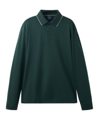 Men's Pimap Long-Sleeve Classic-Fit Polo Shirt