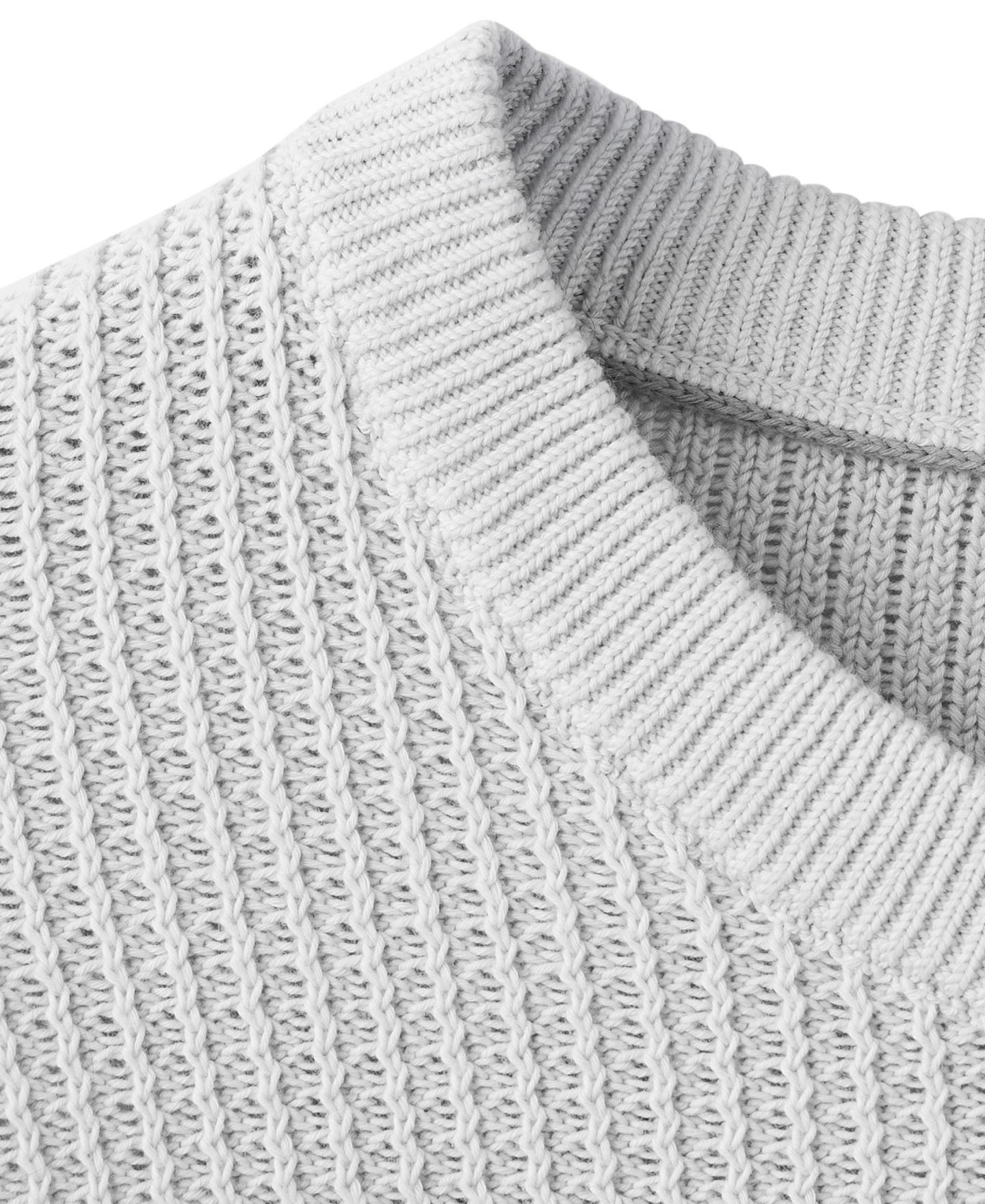 Мужской свитер Mango Bilbo Cotton Crewneck Ribbed, цвет: Ледяной серый — фото 9
