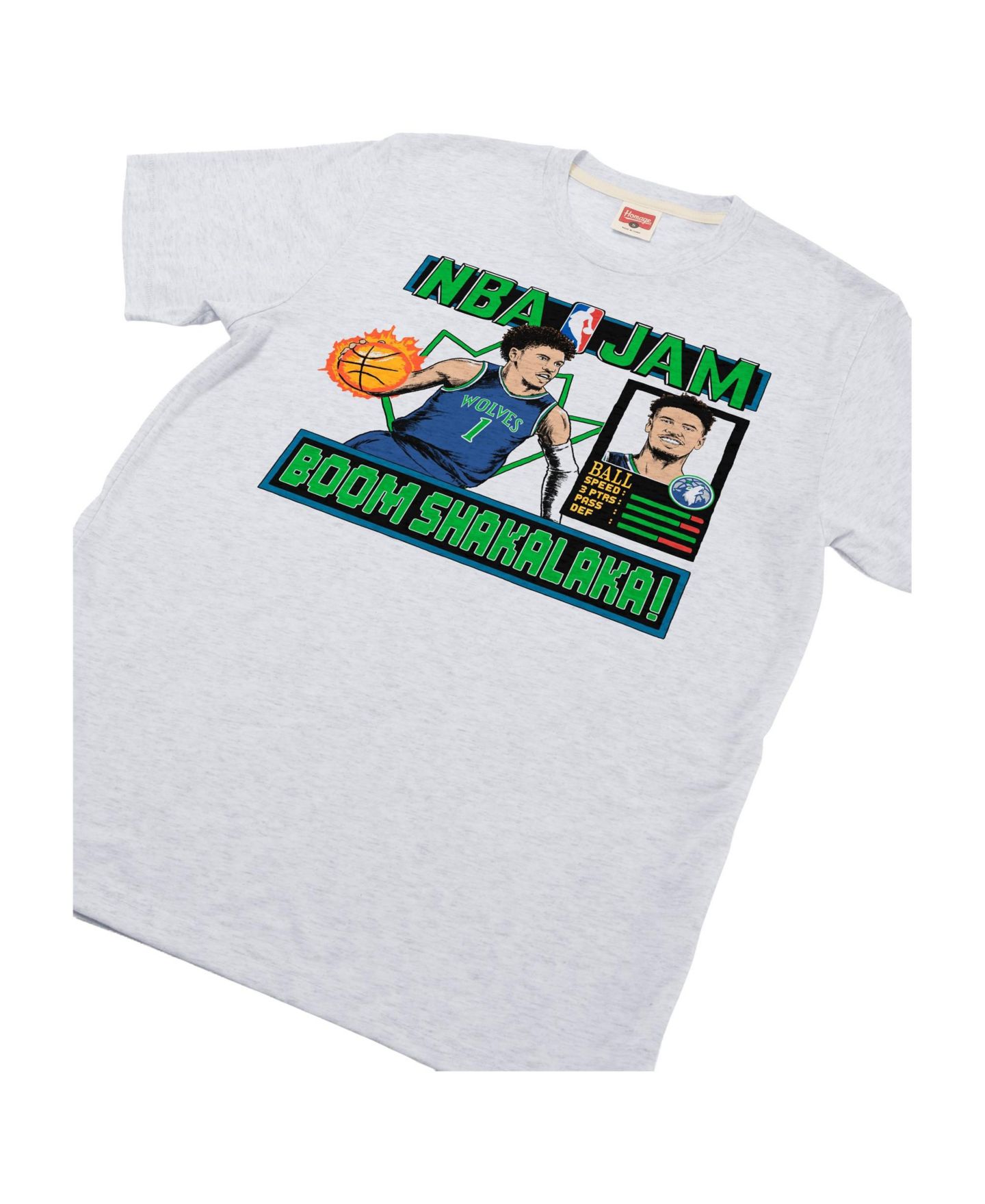 Футболка Homage LaMelo Ball Ash Minnesota Timberwolves NBA Jam Tri-Blend — фото 2