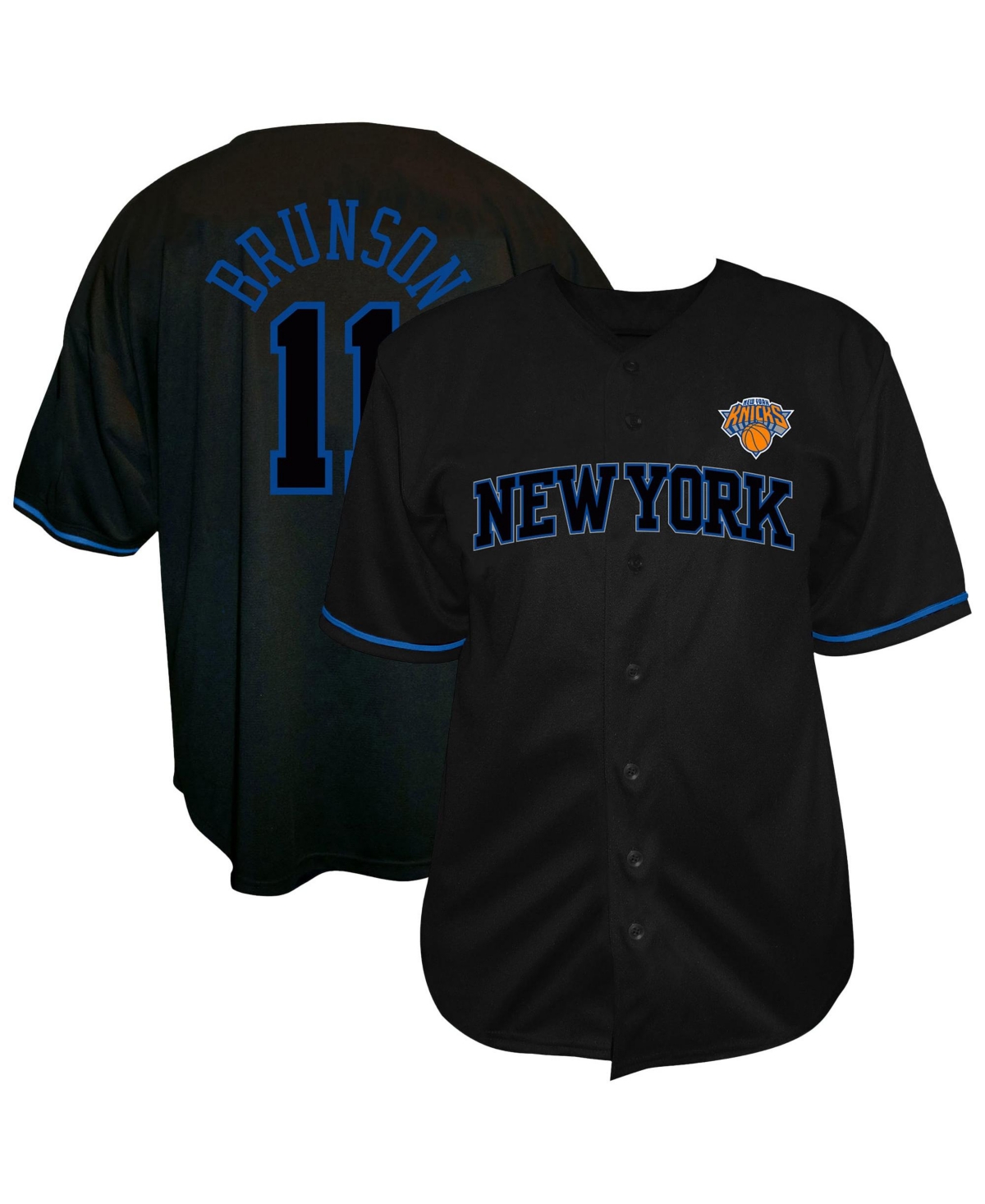 Fanatics Men's Jalen Brunson Black New York Knicks Big Tall Name Number Fashion Jersey - Black