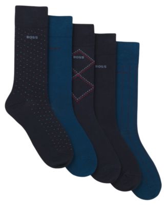 Men's Cotton-Blend Argyle Crew Socks, 5-Pack