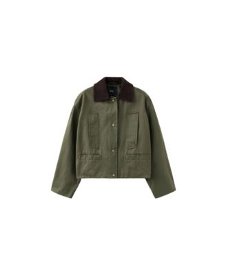 Women's Garden Corduroy Shirt-Collar Short Jacket