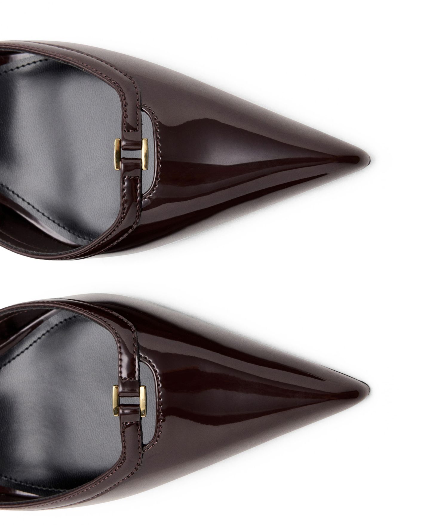 Женские туфли Mango Kitten Heel Pointed Toe Slingback Faux Leather, цвет: Бордовый — фото 4
