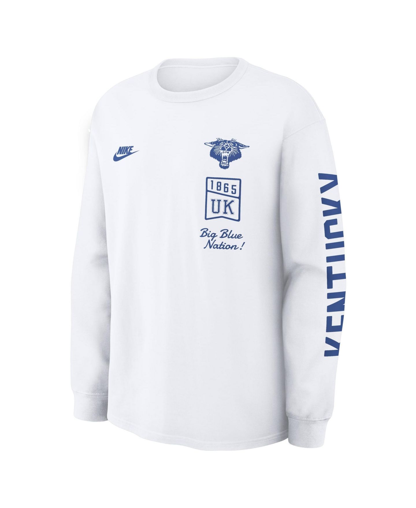 Мужская футболка Nike White Kentucky Wildcats Max 90 Legacy Multi Graphic Long-Sleeve — фото 3