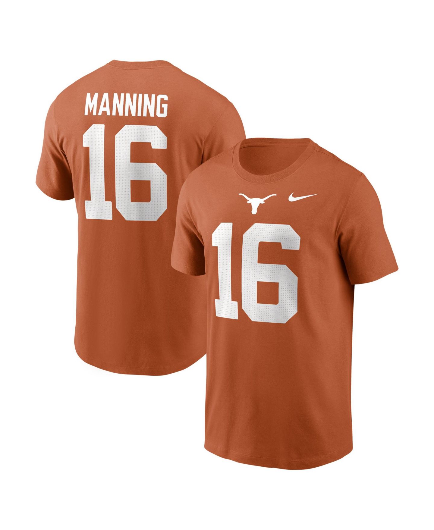 Мужская футболка Nike Arch Manning Texas Orange Texas Longhorns Name & Number — фото 1