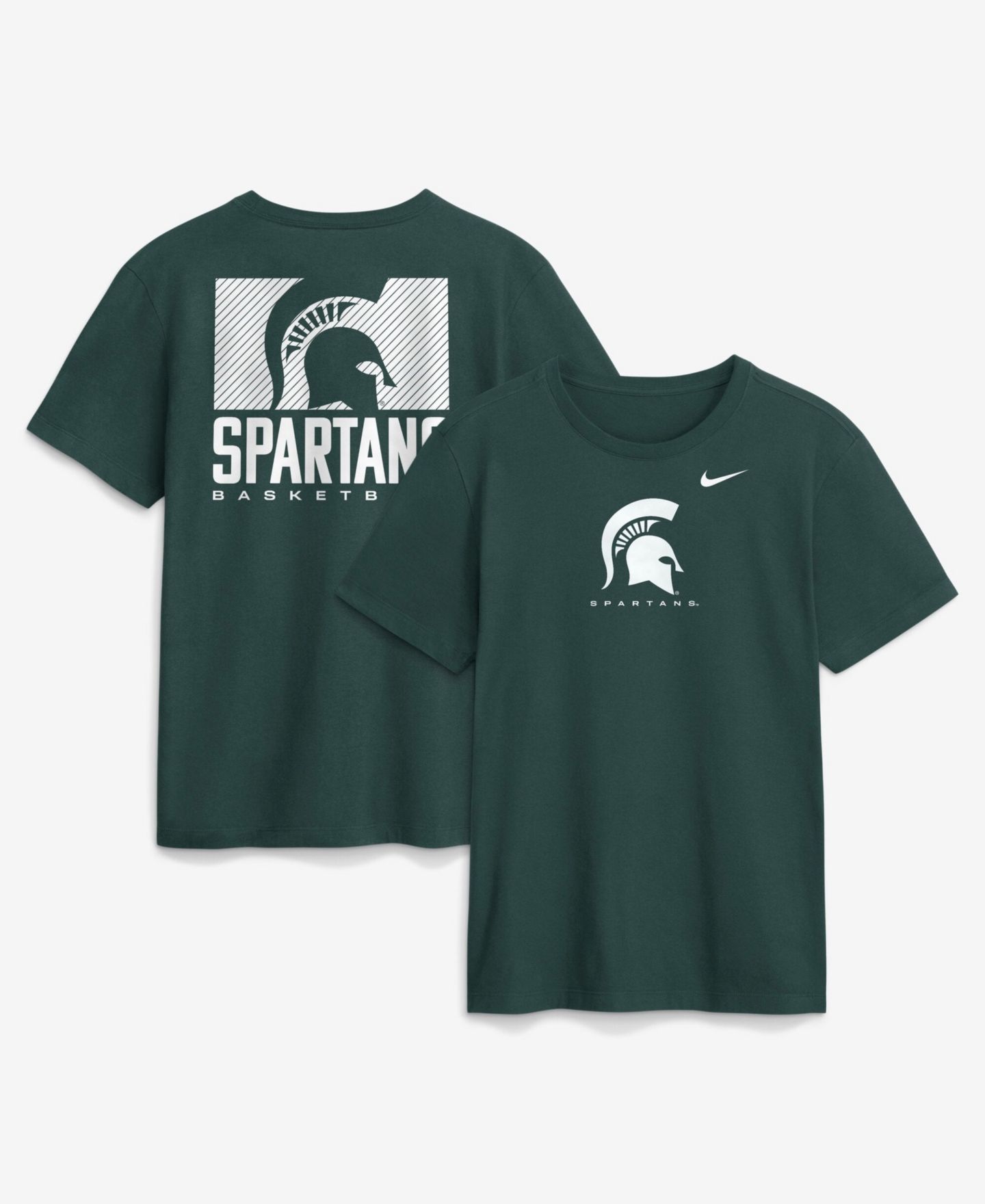 Мужская футболка Nike Green Michigan State Spartans Courtside Dri-FIT — фото 1