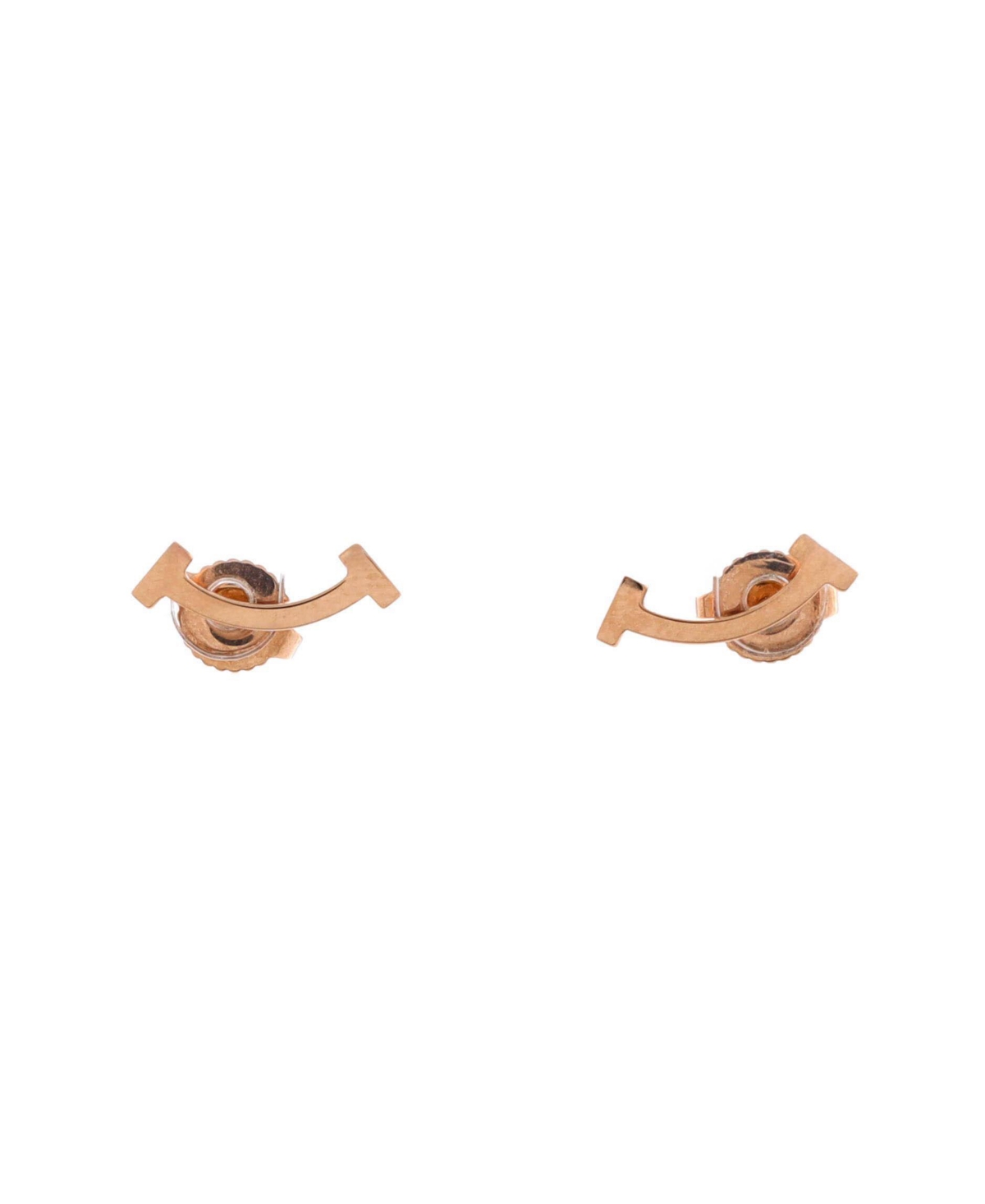 Pre-Owned Tiffany and Co T Smile Stud Earrings - 18k rose gold