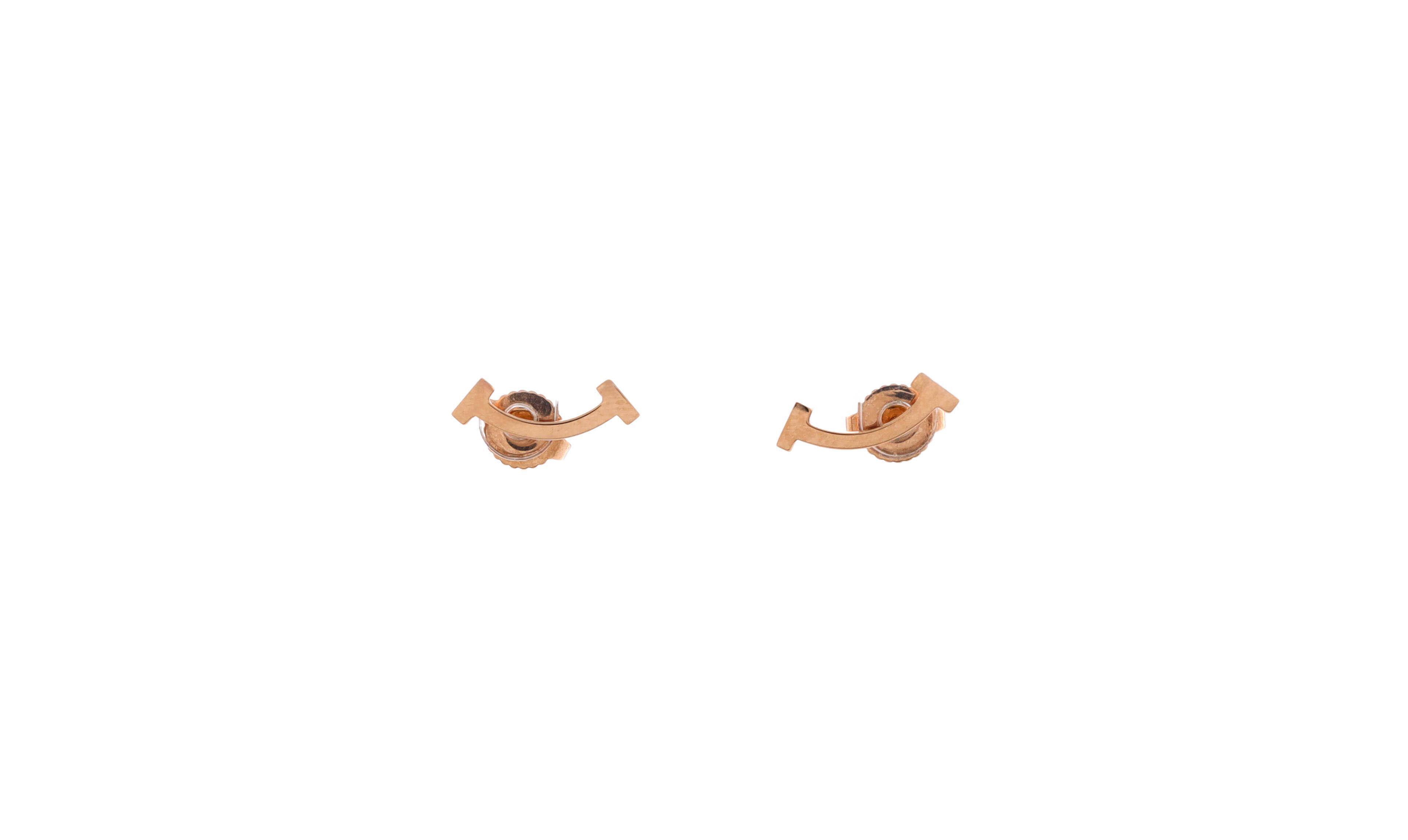 Pre-Owned Tiffany and Co T Smile Stud Earrings