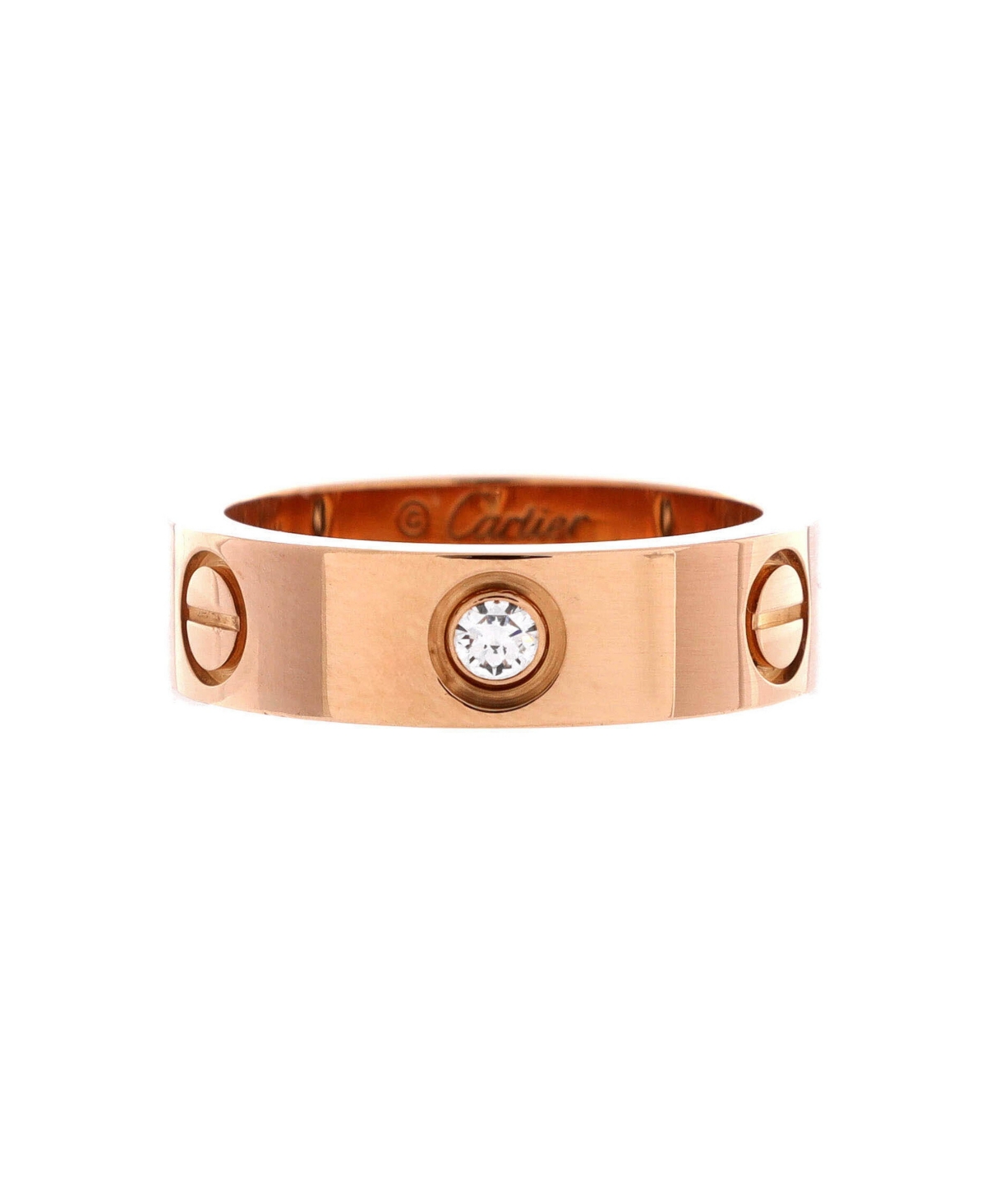 Pre-Owned Cartier Love 3 Diamonds Band Ring - 18k rose gold