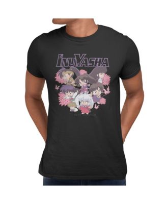 Men's Kagome Miroku Shippo Chibi Flowers Short Sleeve Tshirt