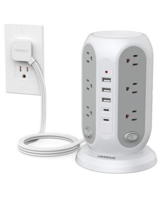 Tower Power Strip 12 AC Outlets & 5 USB Ports for Desk Charging