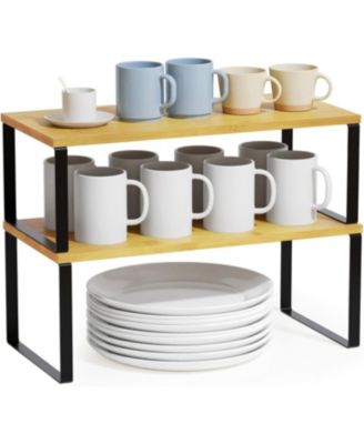 2-Pack Kitchen Cabinet Shelf Racks, Expandable Spice Rack for Pantry and Cupboard Storage