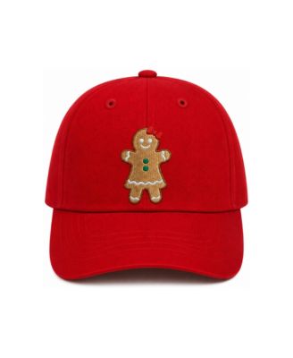 Girls Embroidered Gingerbread Bow Baseball Hat
