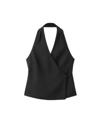 Women's Crossed Halter Waistcoat Crossover Open Back Vest