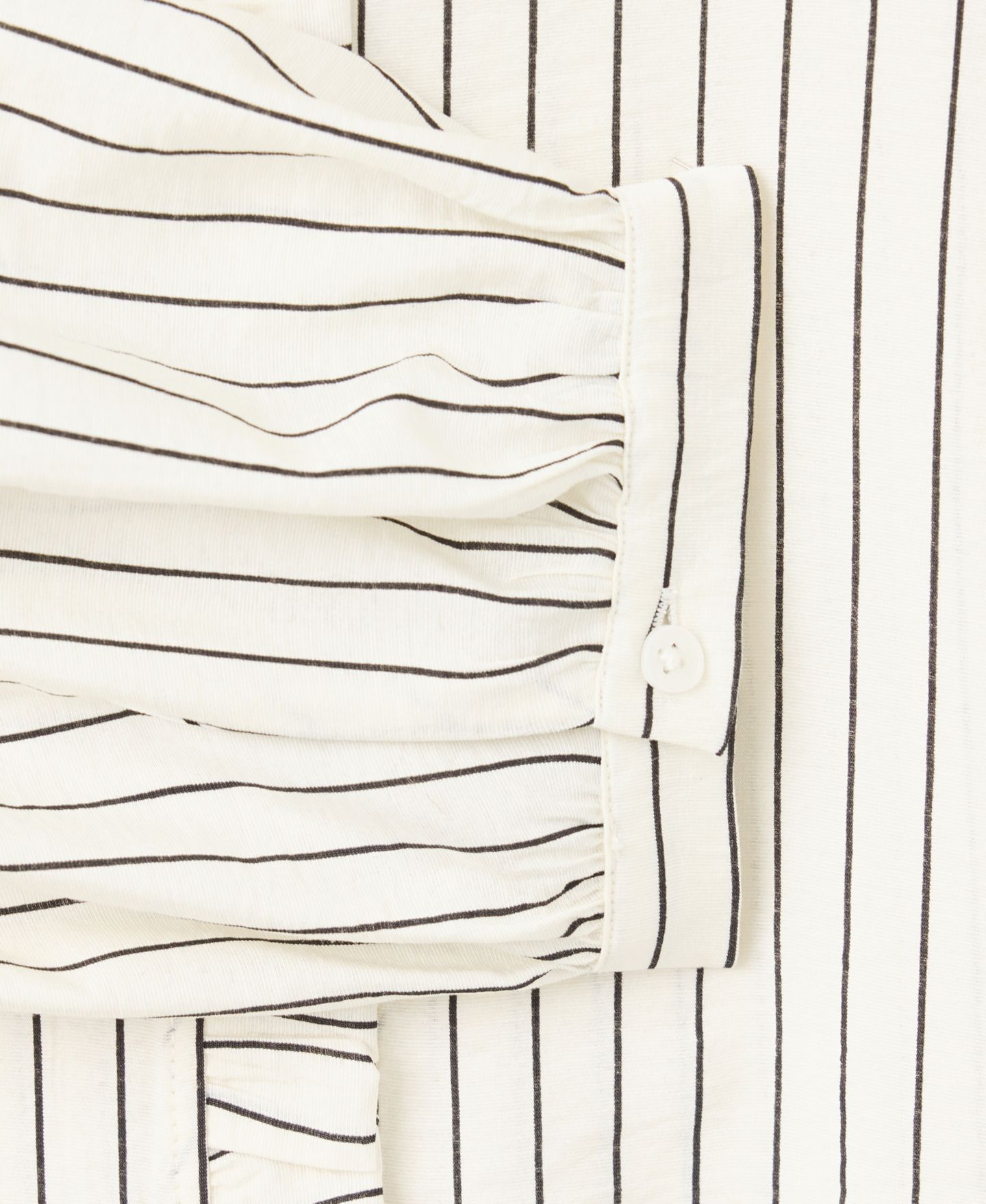 Женская блузка Mango Striped Ruffle-Detail V-Neck Long-Sleeve, цвет: Экрю — фото 6