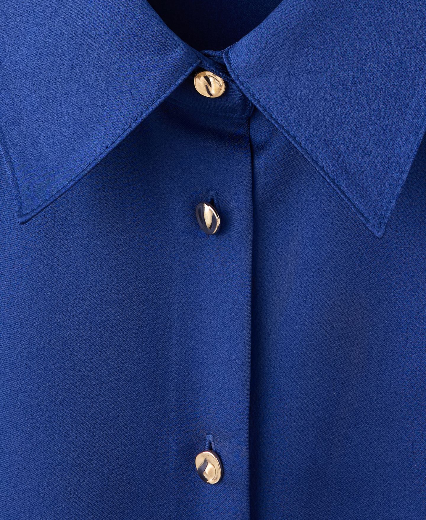 Женская рубашка Mango Ideale Regular-Fit Long-Sleeve Satin, цвет: Синий — фото 5
