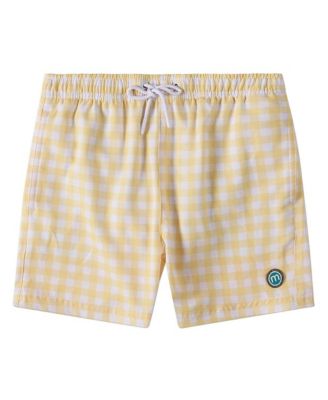 Toddler Boys' 2T-5T Swimmers Club Gingham Swim Trunks with Pockets