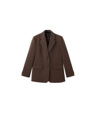 Women's Oversized-Boyfriend Machine-Washable Flap-Pocket Blazer