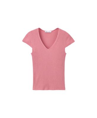 Women's V-Neck Ribbed Knit Sweater