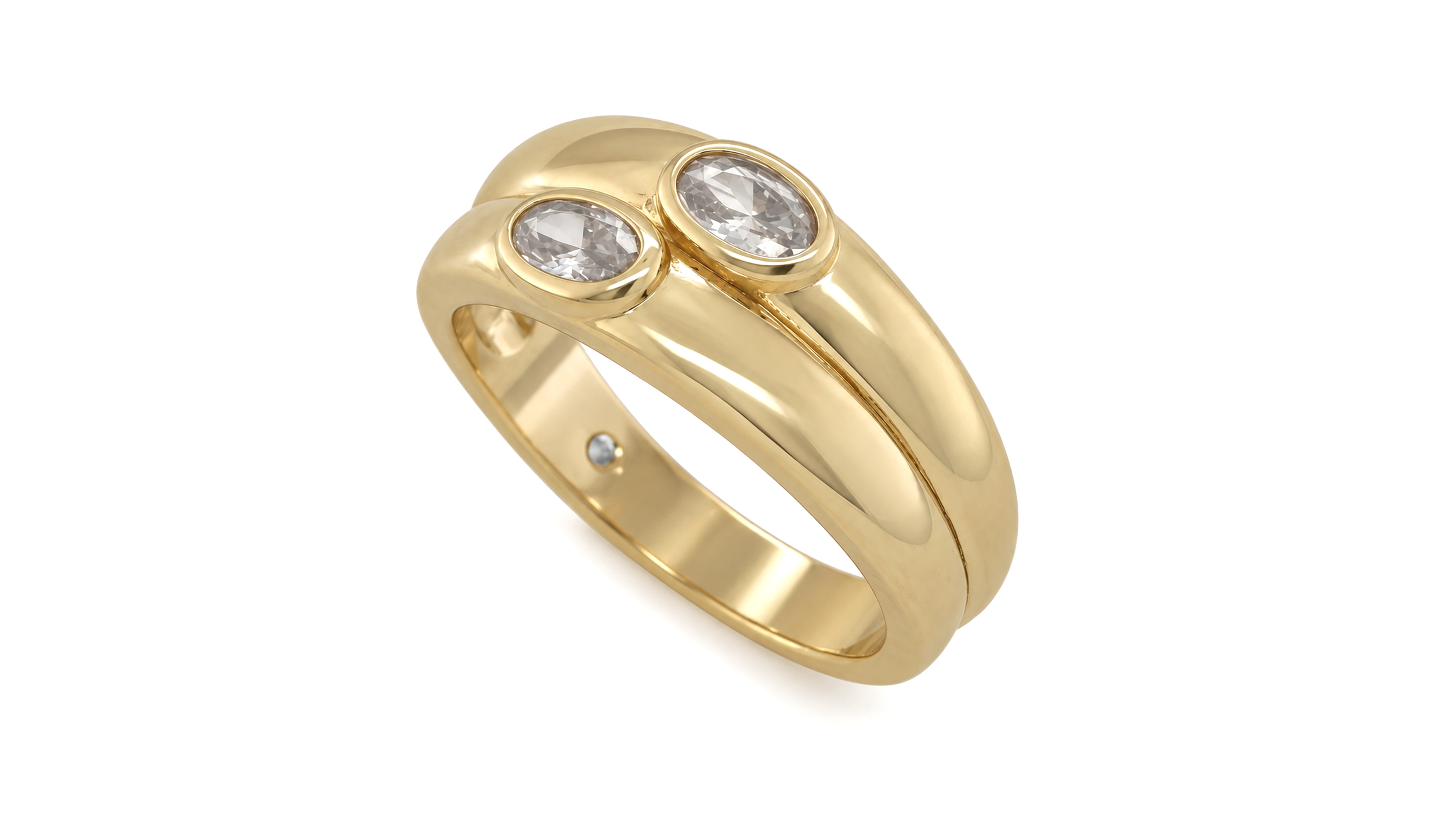 And Now This Cubic Zirconia Double Stone Ring