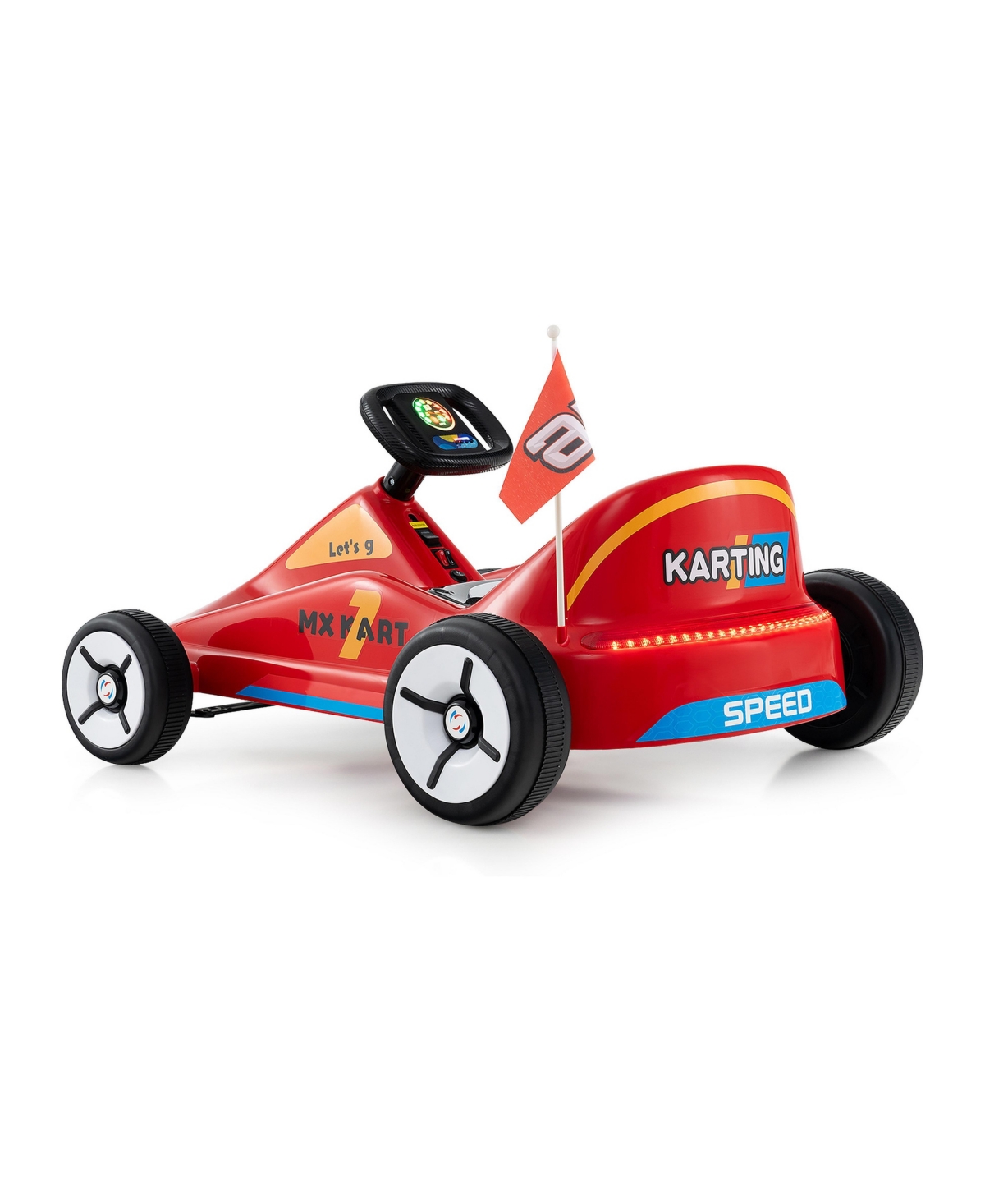 Mecale Kids 12V Electric Go-Kart with Remote Control, 66 lbs Capacity, Ages 3+ - Red