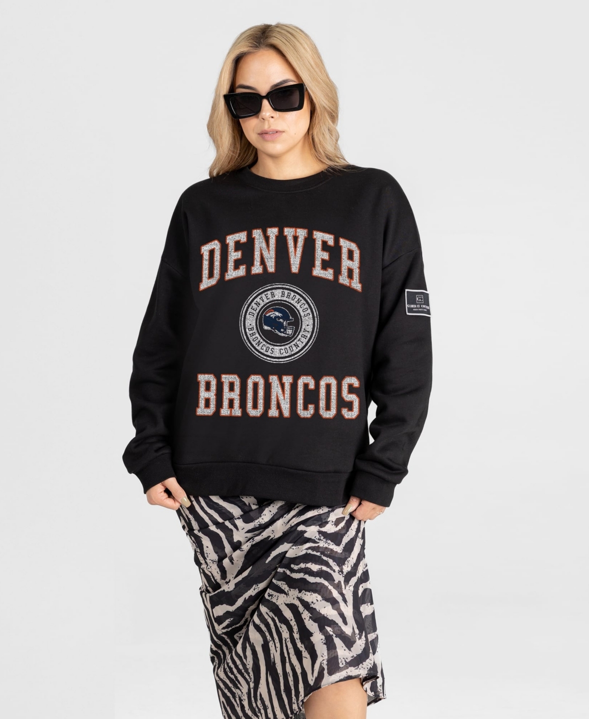 Gameday Couture Women's Black Denver Broncos Fierce Flow Black Label Premium Drop Shoulder Sweatshirt - Black
