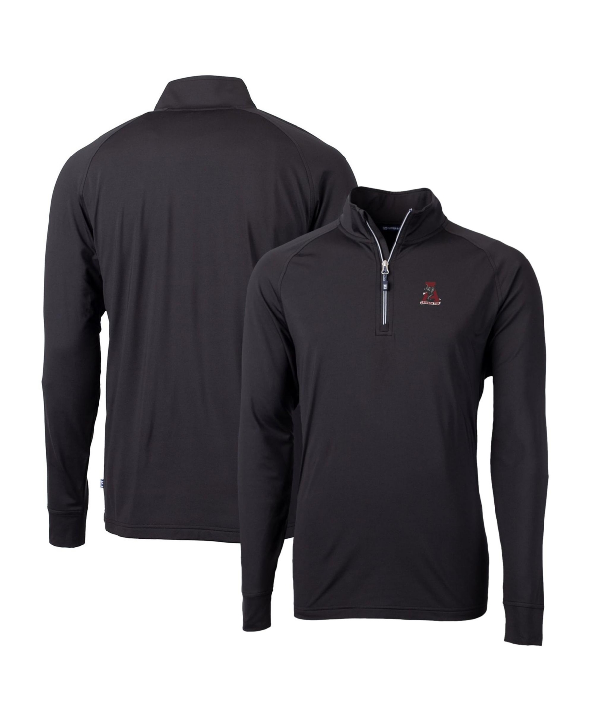 Cutter & Buck Men's Black Alabama Crimson Tide Adapt Eco Knit Stretch d Quarter-Zip Pullover Top - Black