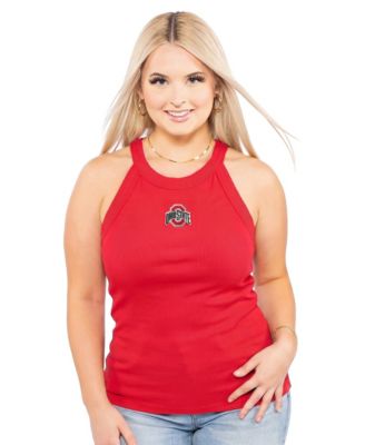Women's Scarlet Ohio State Buckeyes Tri-Blend Racerback Ribbed Tank Top
