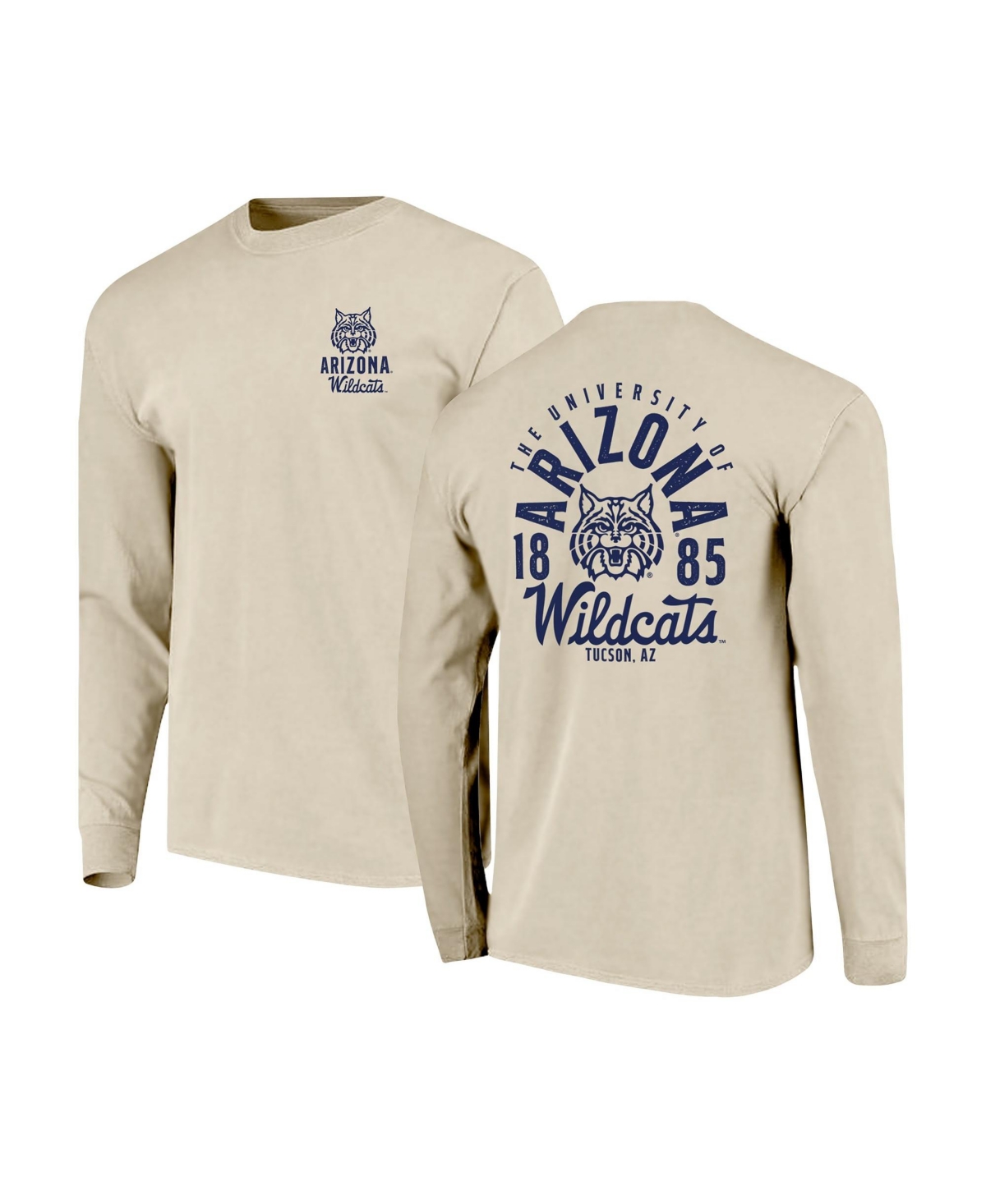 Image One Men's Natural Arizona Wildcats Comfort Colors Mascot Overlay Long-Sleeve T-Shirt - Natural