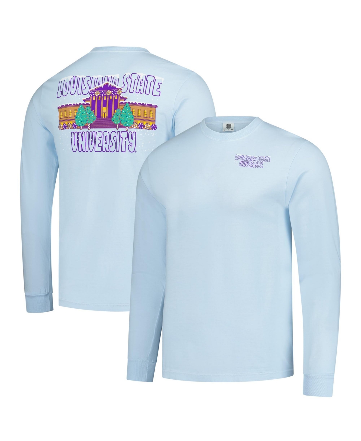 Image One Men's Light Blue Lsu Tigers Frosted Dreams Comfort Colors Long-Sleeve T-Shirt - Light Blue