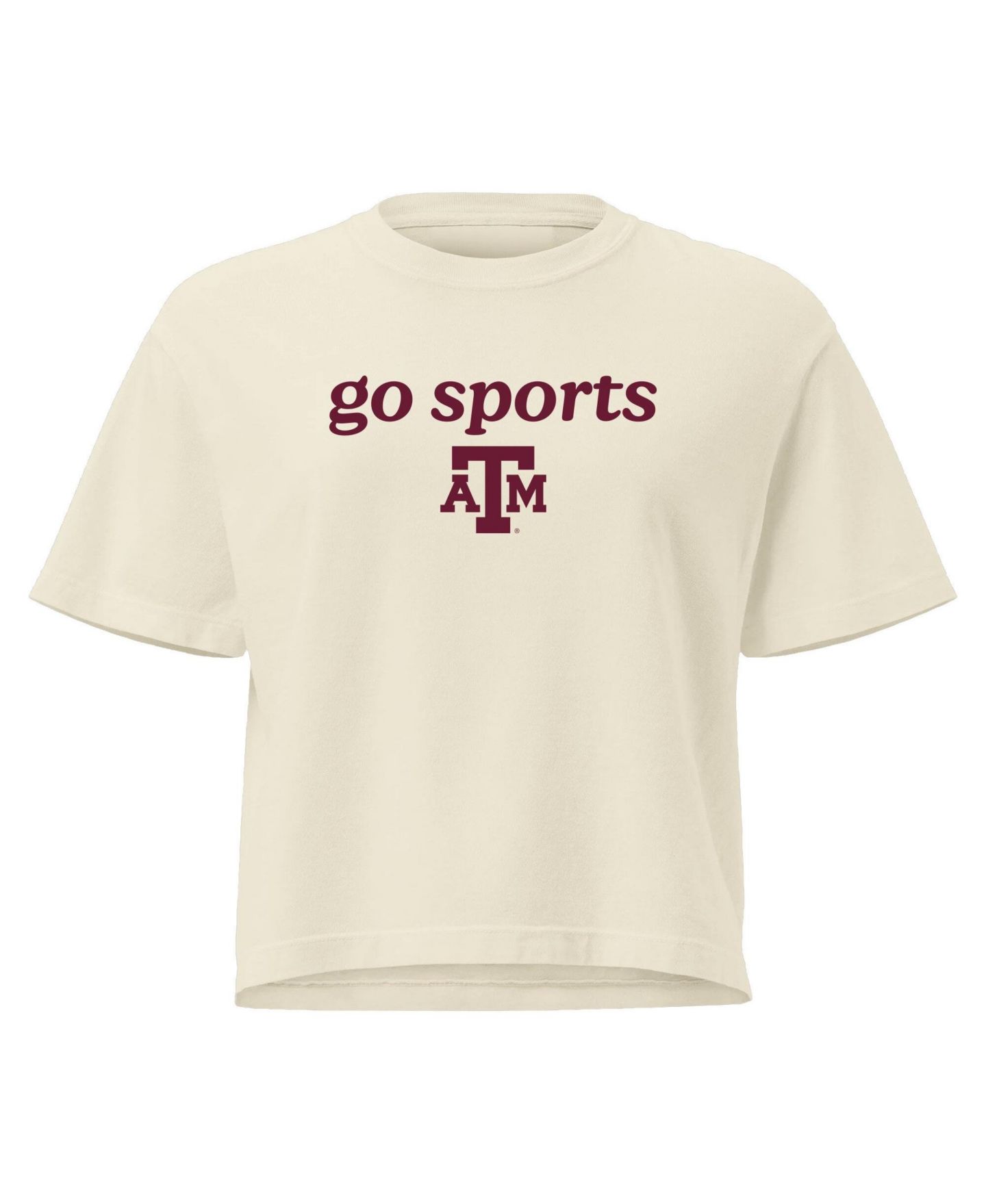 Женская футболка Image One Comfort Colors Cream Texas A M Aggies Go Sports Cropped — фото 4