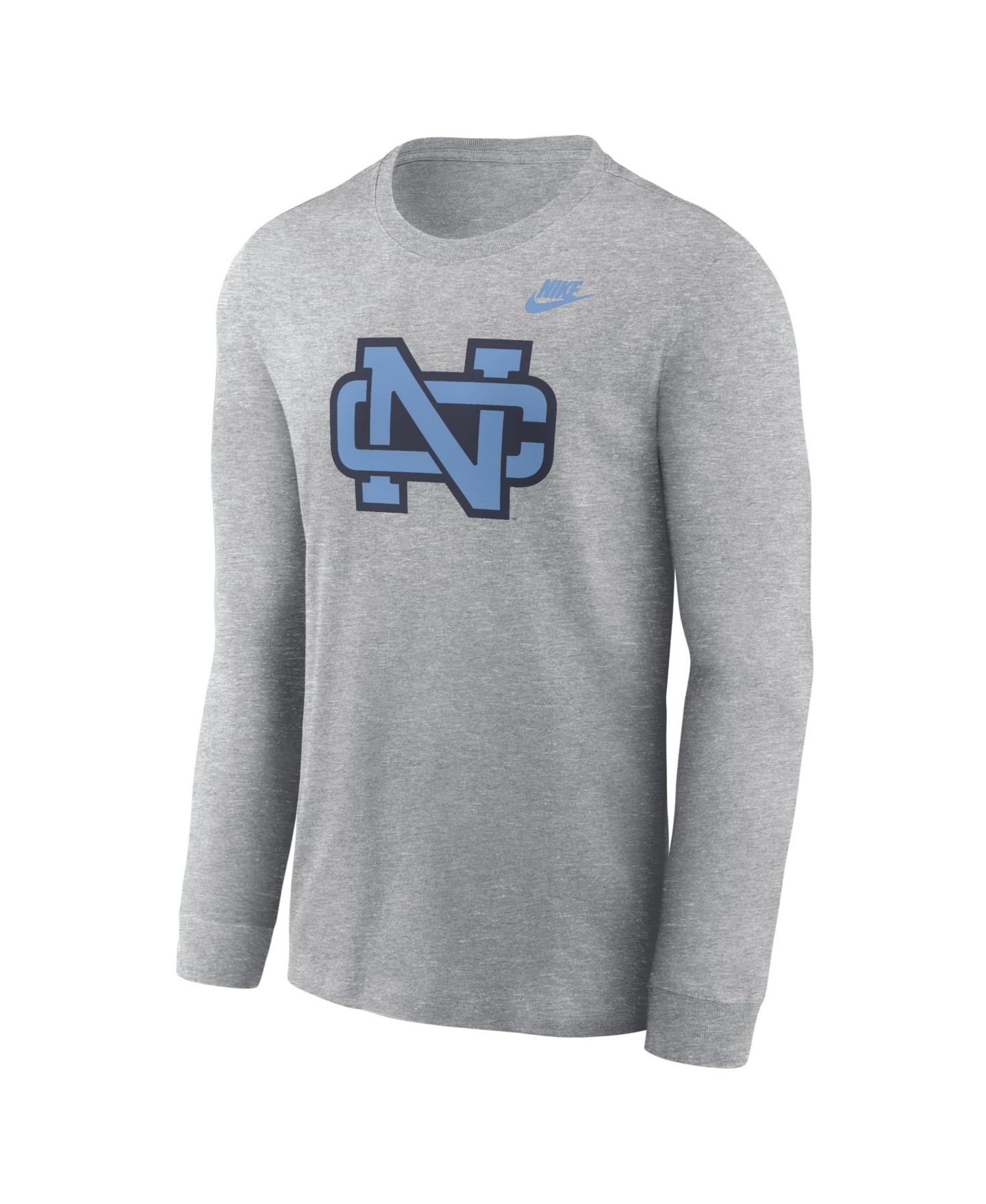 Мужские футболки Nike Heather Gray North Carolina Tar Heels Legacy Primary Logo Long-Sleeve — фото 2