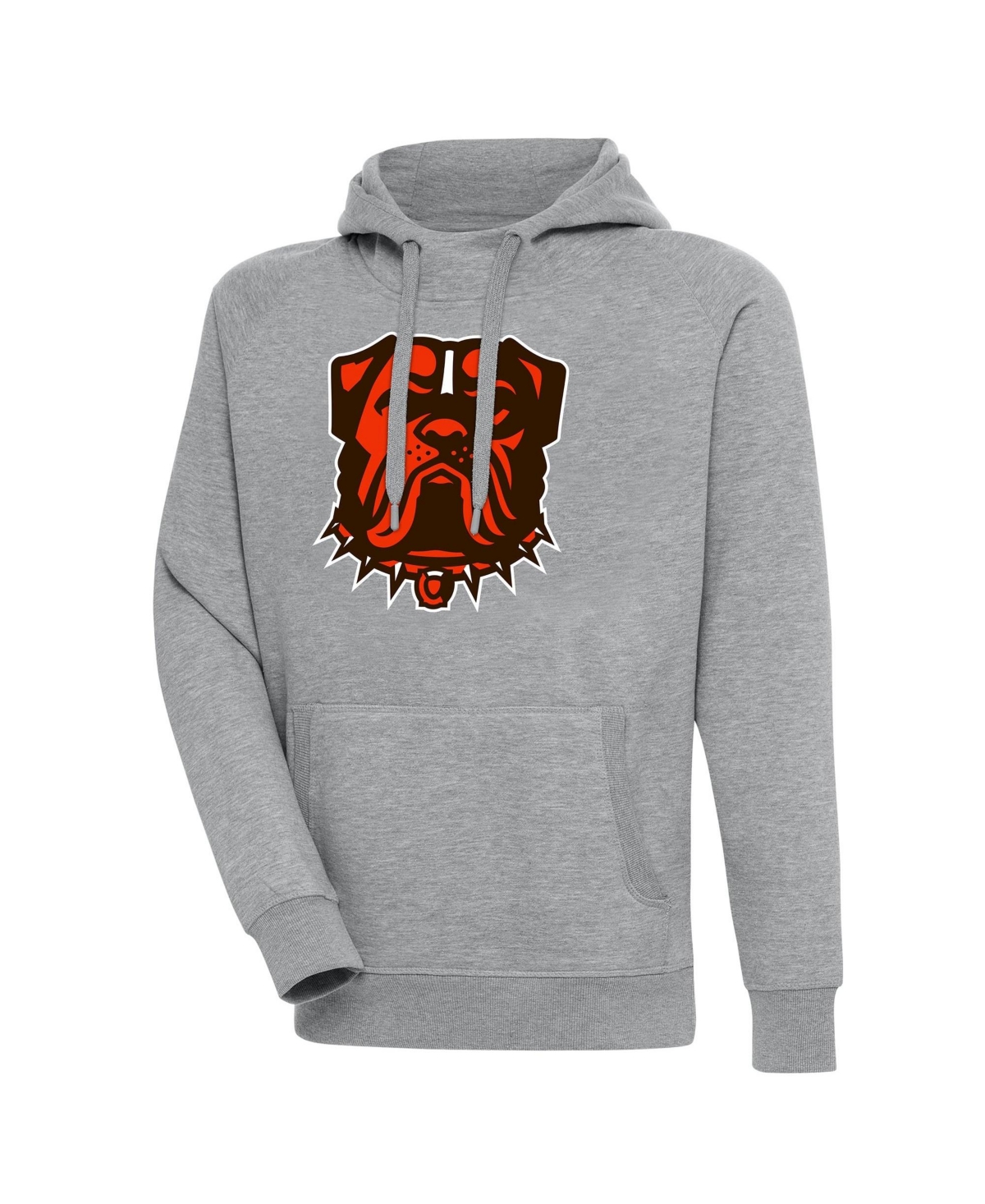 Antigua Men's Heather Gray Cleveland Browns Victory Pullover Hoodie - Heather Gray