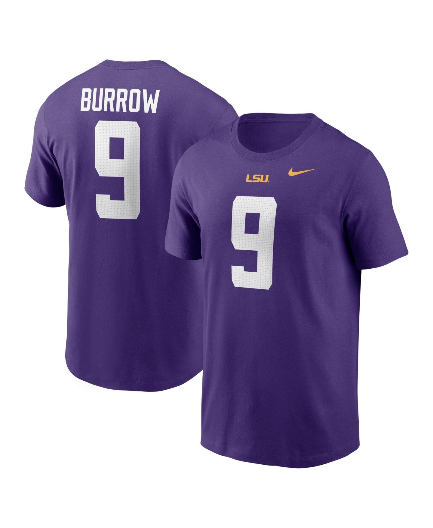 Мужская футболка Nike Joe Burrow Purple LSU Tigers Name & Number — фото 1