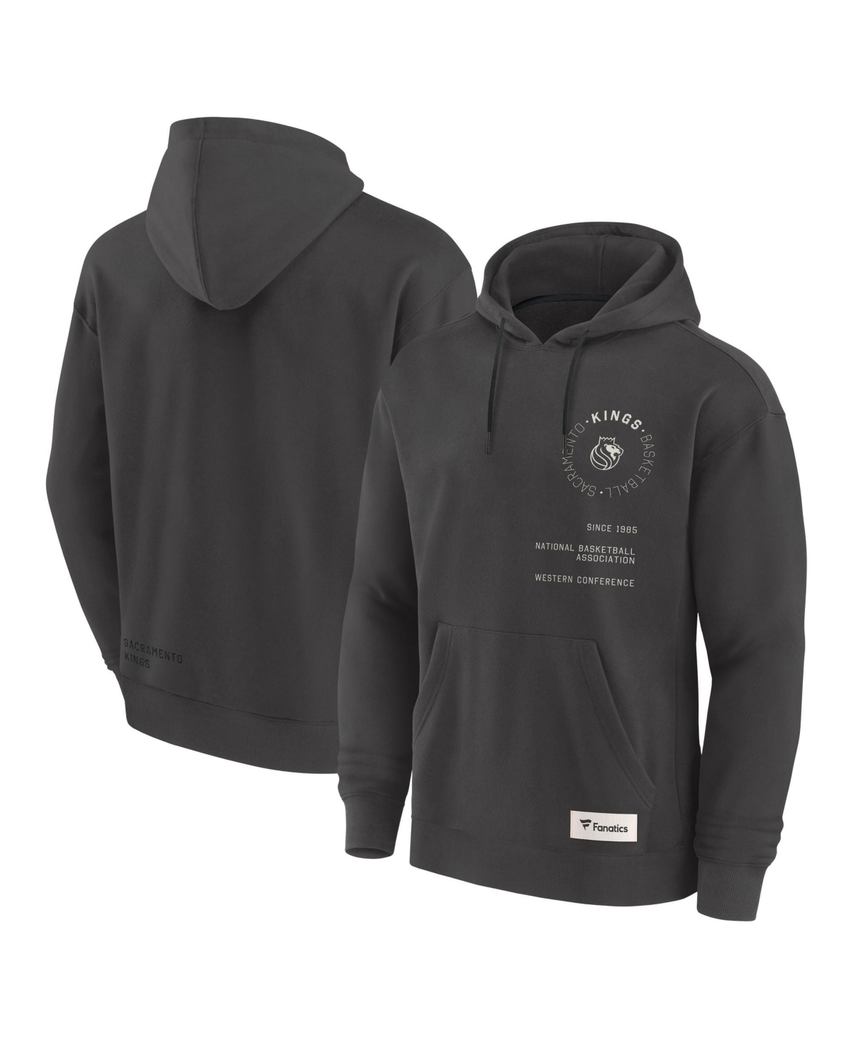 Fanatics Men's Gray Sacramento Kings Future Ground Info Elements Premium Pullover Hoodie - Gray, Black