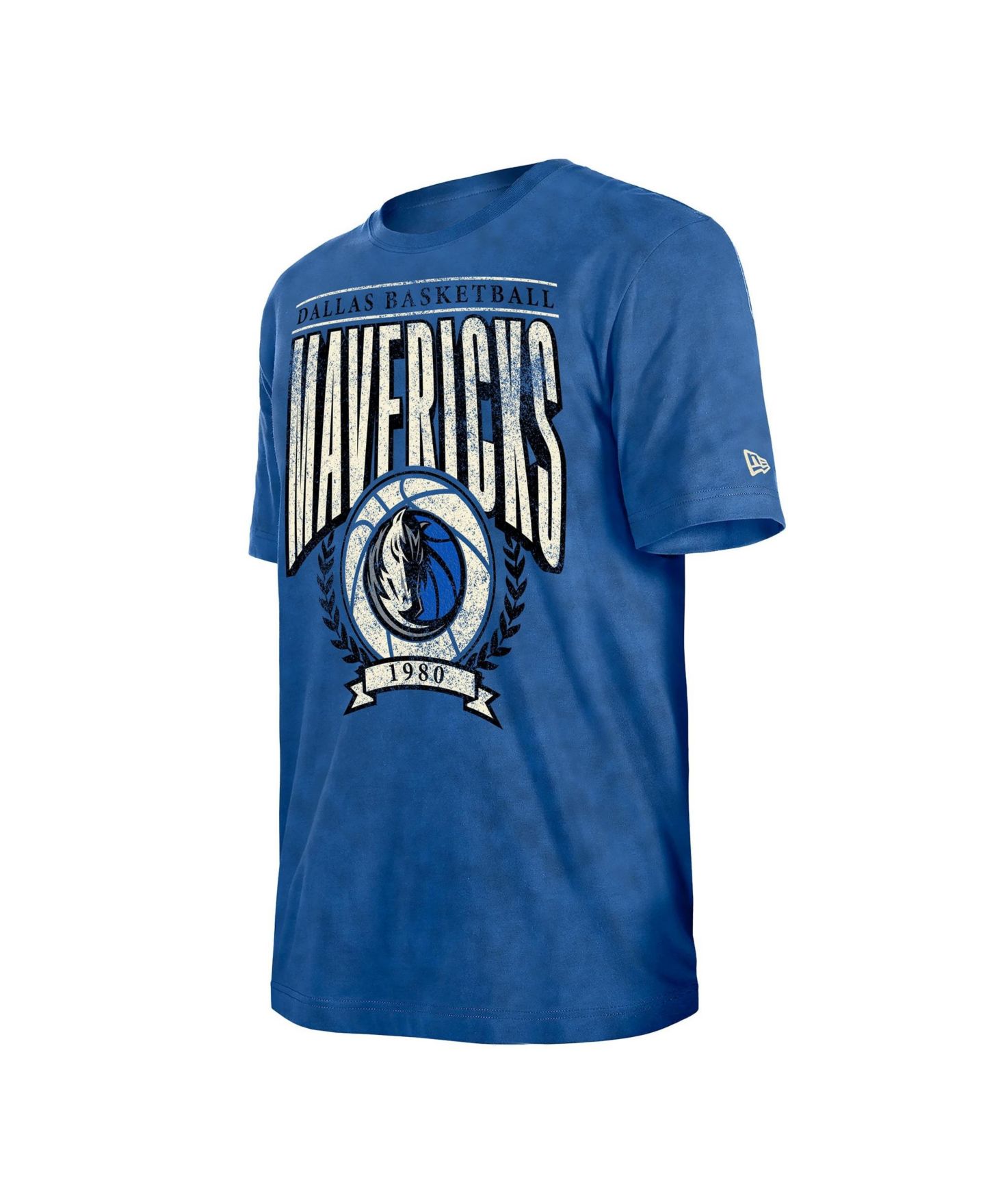 Мужская футболка New Era Blue Dallas Mavericks Throwback Vintage Boxy Mineral Wash — фото 2