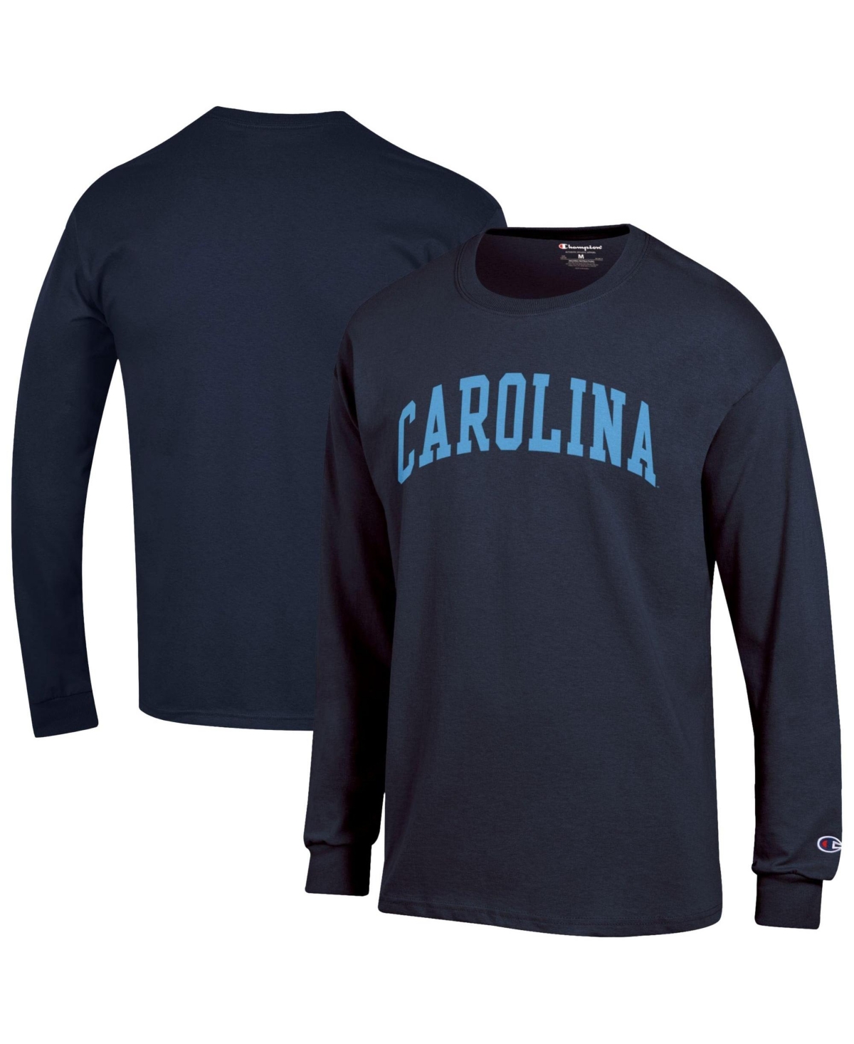 Champion Men's Navy North Carolina Tar Heels Basic Arch Long-Sleeve T-Shirt - Navy