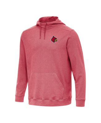 Men's Heather Red Louisville Cardinals Cloud Pullover Hoodie