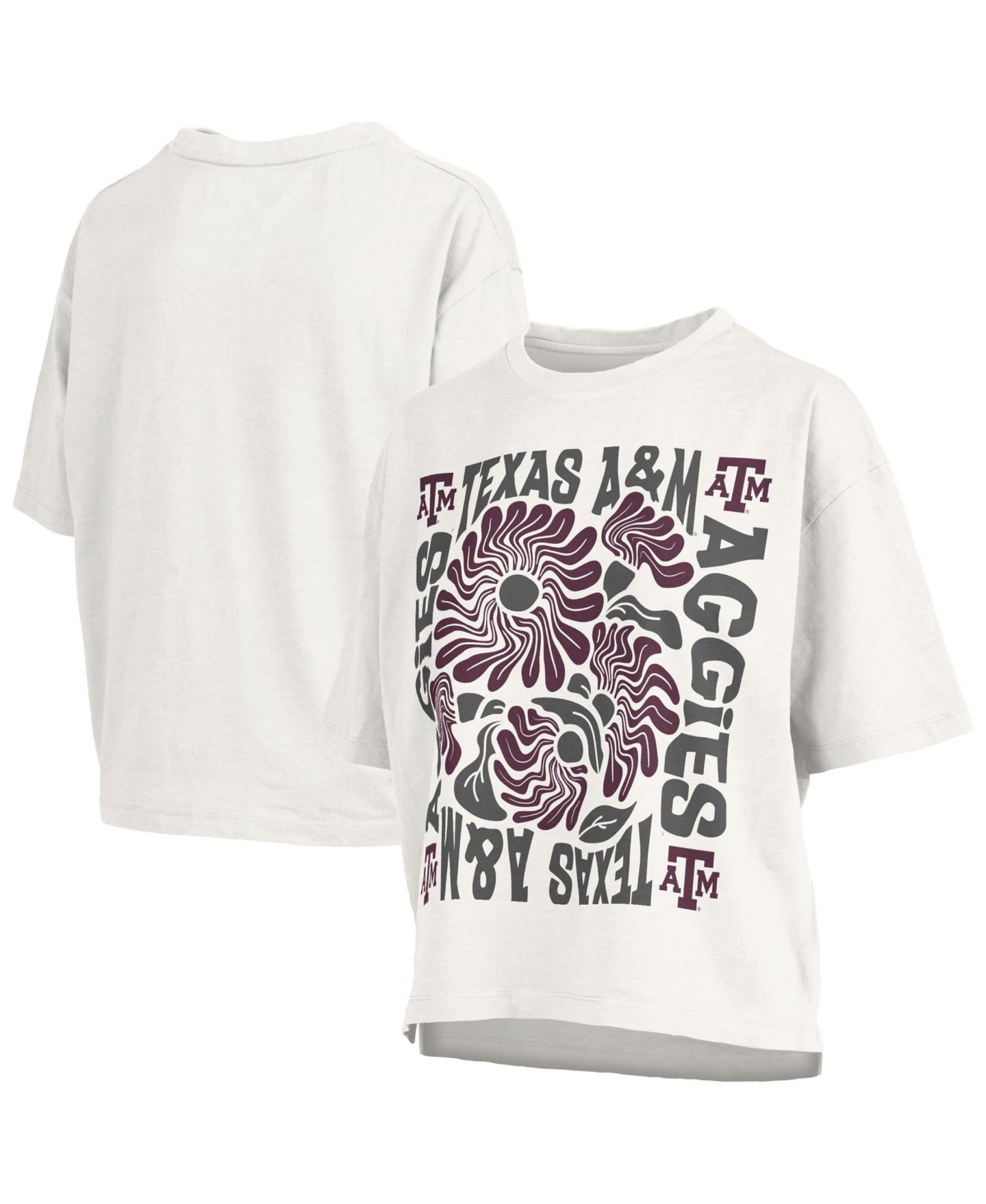 Женская футболка Pressbox White Texas A M Aggies Elena Oversized Slub — фото 1