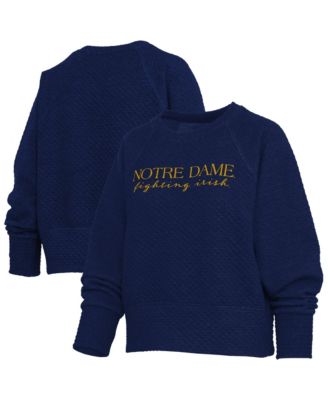 Women's Navy Notre Dame Fighting Irish Champagne Nova Quilted Sweatshirt