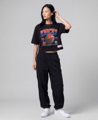 Women's Black New York Knicks Street Graphic Boxy Crop T-Shirt
