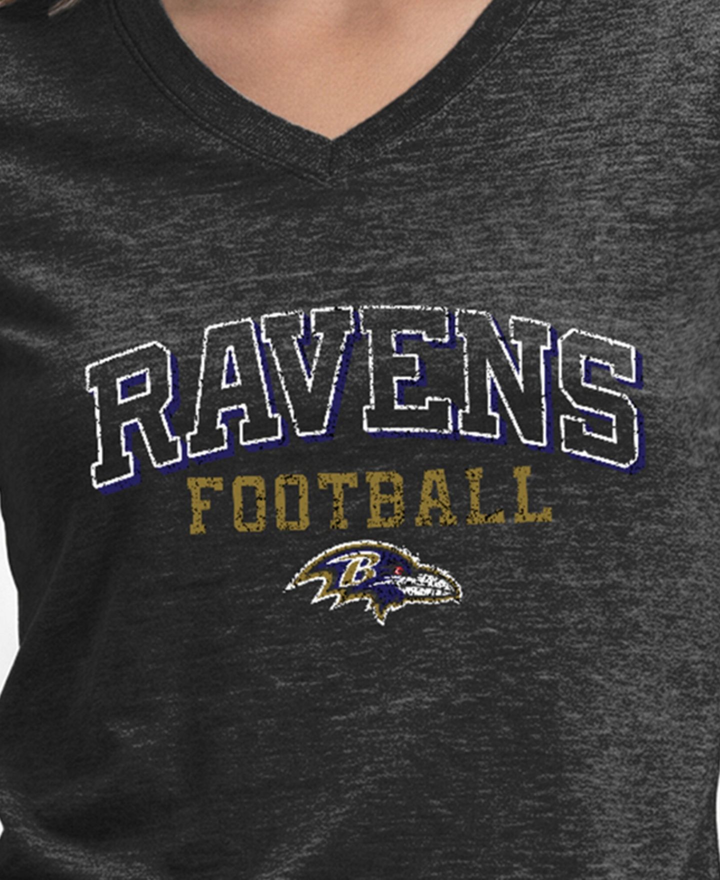 Женская футболка Champion Black Baltimore Ravens Triumph Tri-Blend V-Neck — фото 5