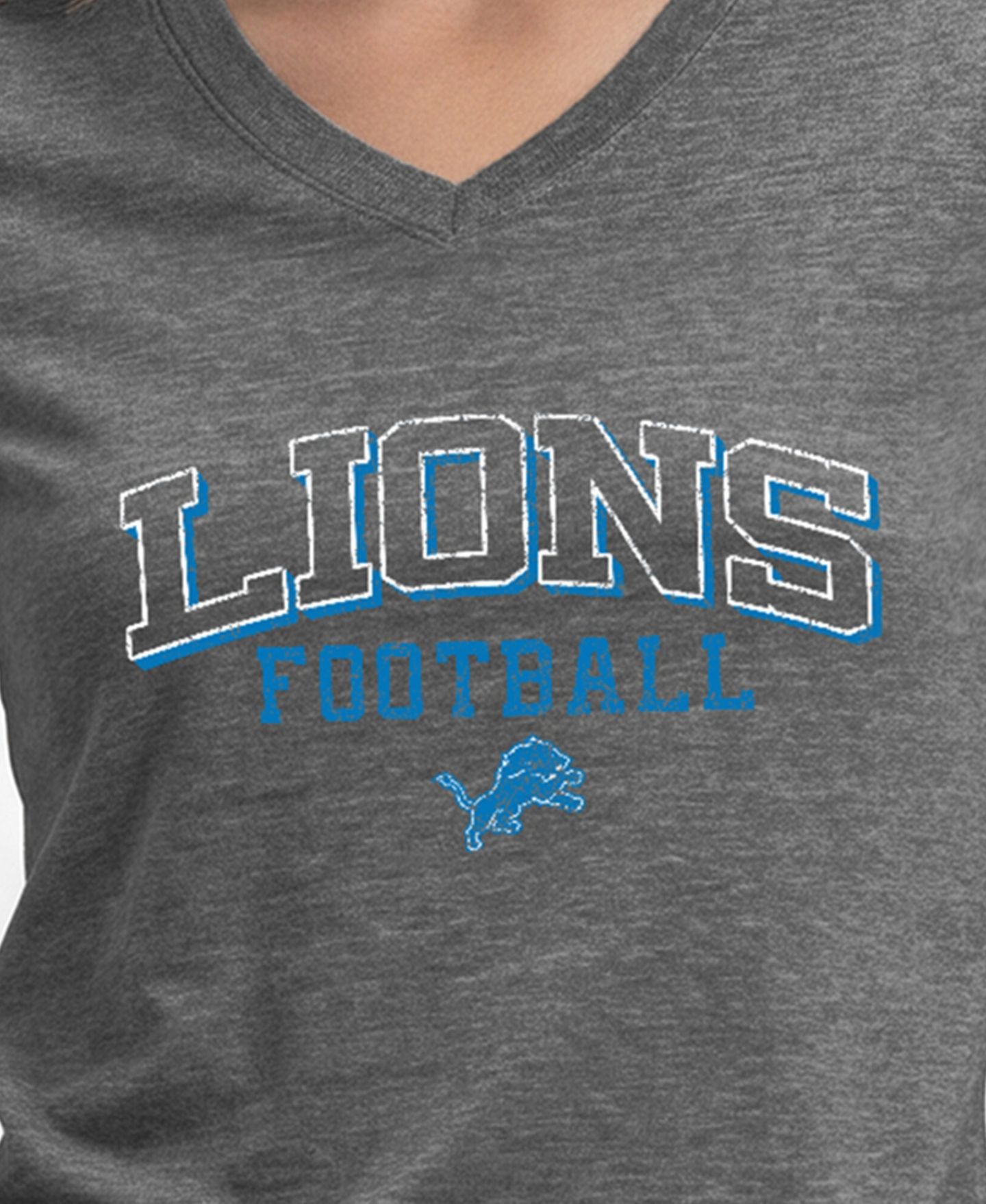 Женская футболка Champion Gray Detroit Lions Triumph Tri-Blend V-Neck — фото 5