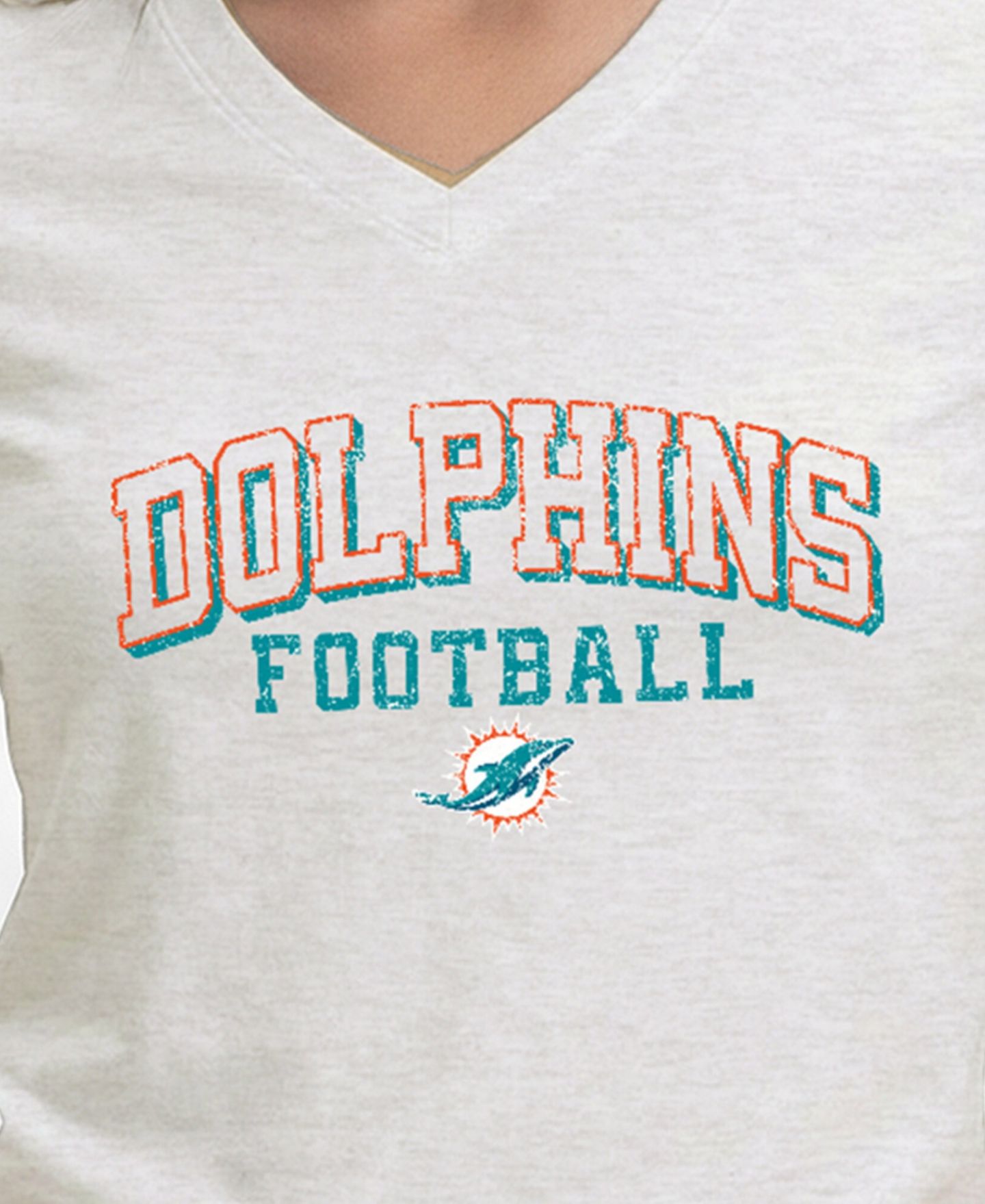 Женская футболка Champion White Miami Dolphins Triumph Tri-Blend V-Neck — фото 5