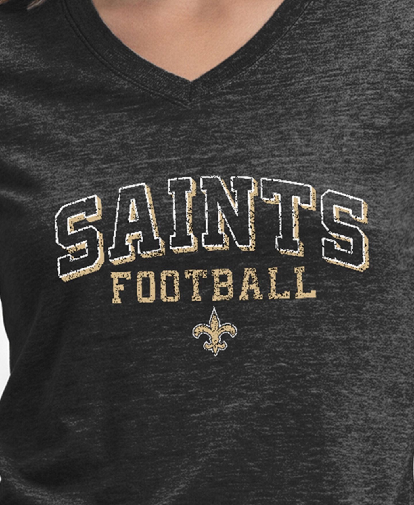 Женская футболка Champion Black New Orleans Saints Triumph Tri-Blend V-Neck — фото 5