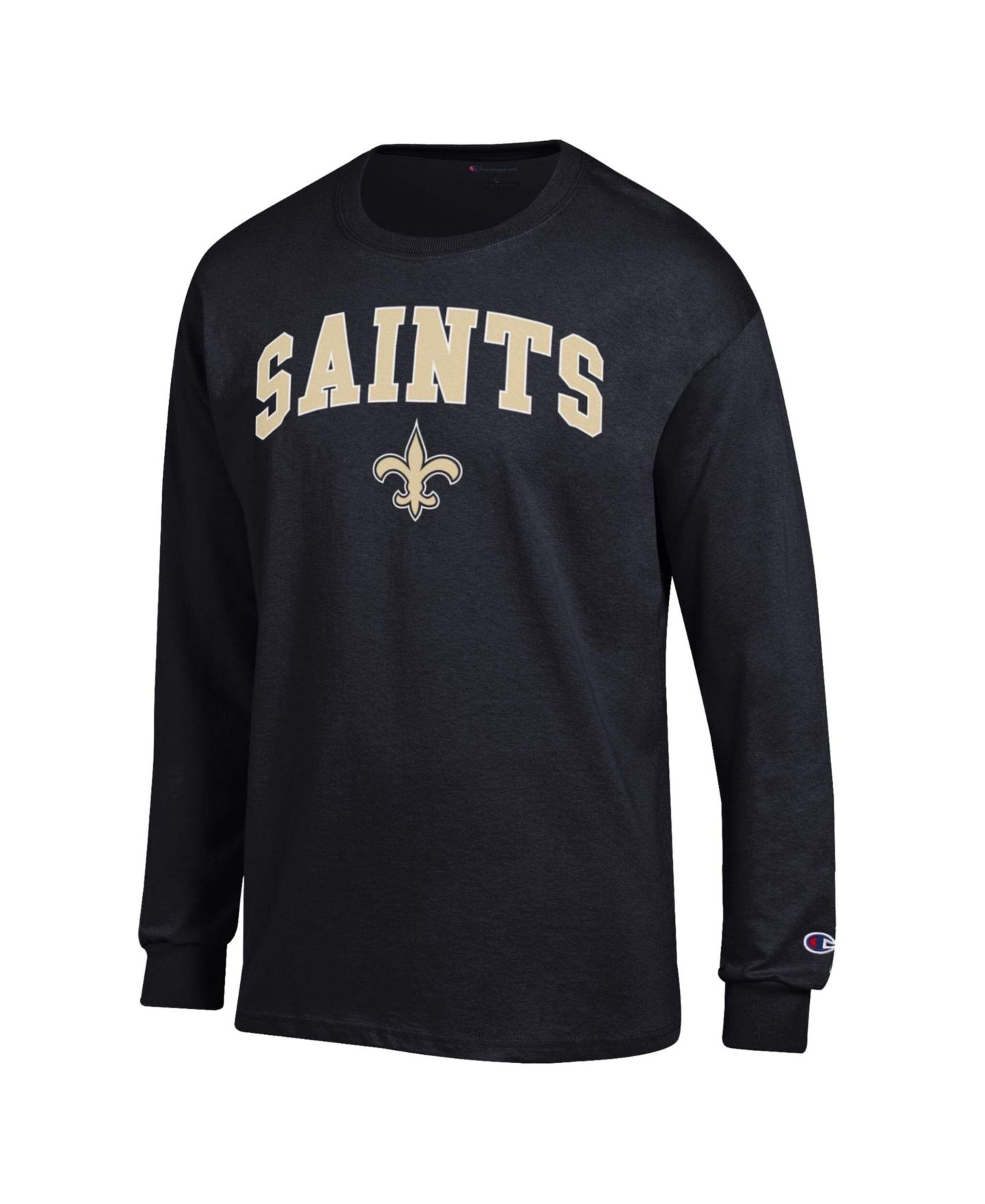 Мужская футболка Champion Black New Orleans Saints Arch Over Logo Long-Sleeve — фото 2