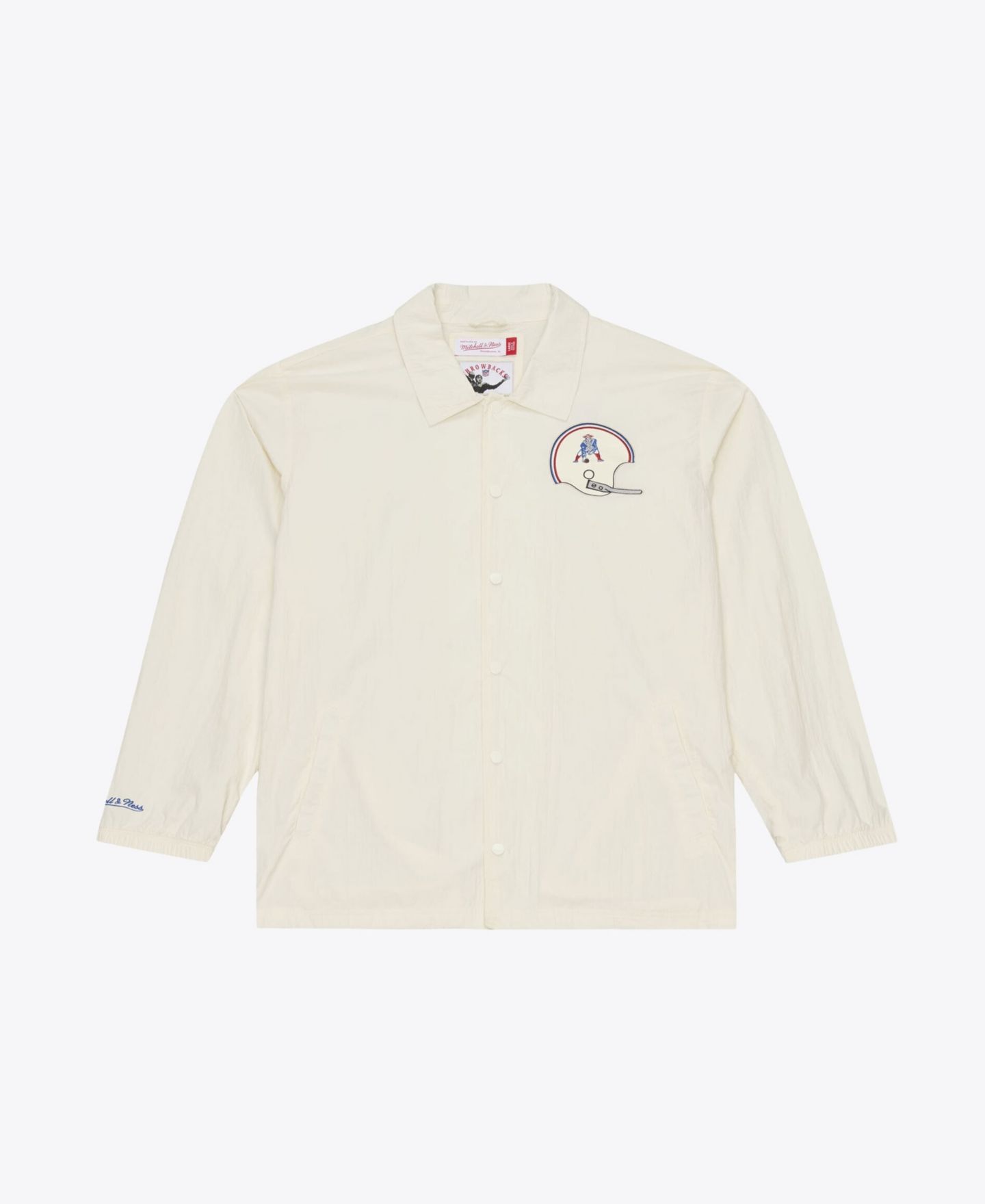 Мужская куртка Mitchell & Ness Cream New England Patriots Retro Roots Full-Snap Coaches — фото 2